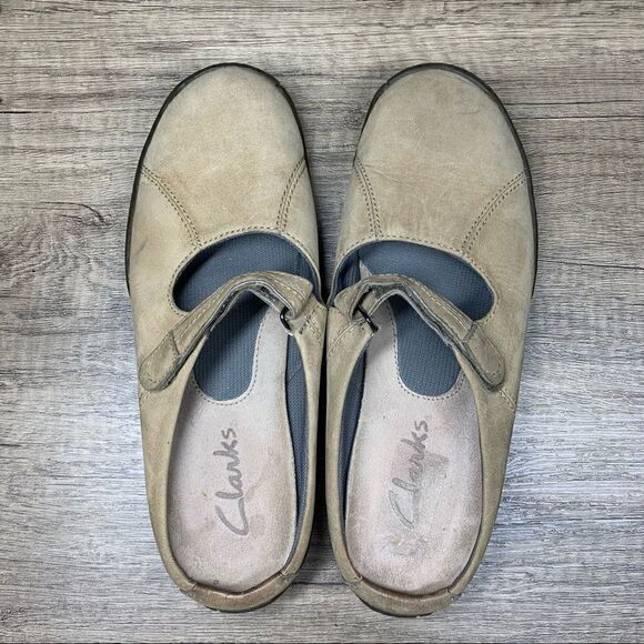 Clarks 32400 Tan Leather Mary Jane Mules Wm's 8M - Picture 7 of 10